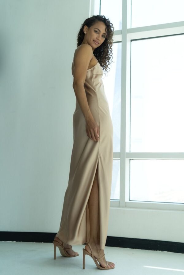 V-Neck Slip Dress in Sand