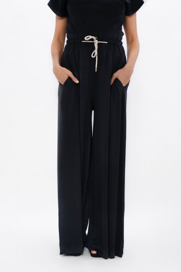 Black Ankara Palazzo Jogger