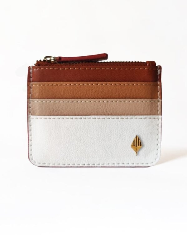 White & Gingerbread Iris Cardholder