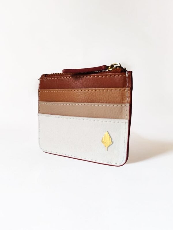 White & Gingerbread Iris Cardholder