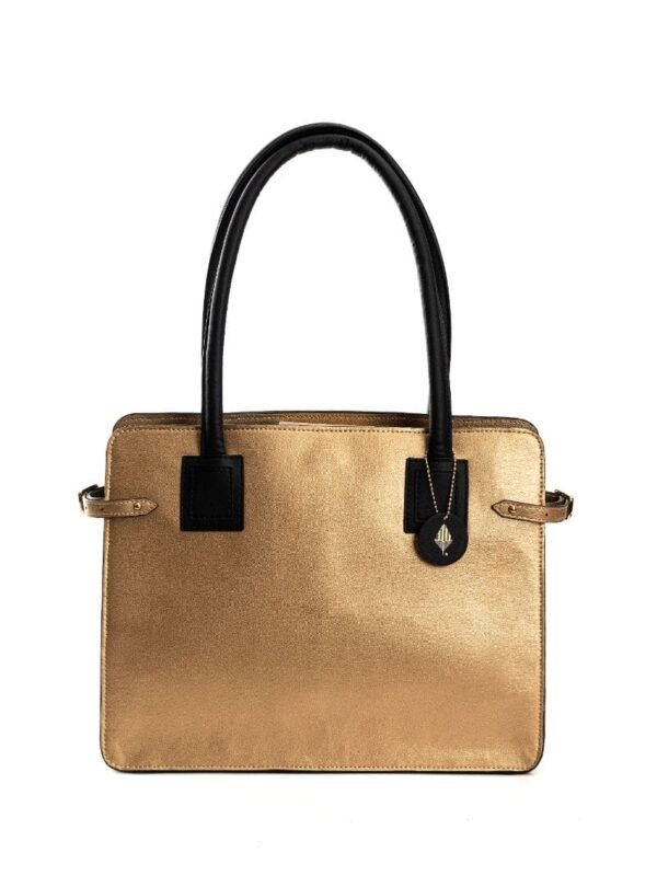 Gold & Black Aranyani Cactus Leather Tote Bag