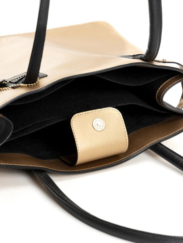 Gold & Black Aranyani Cactus Leather Tote Bag