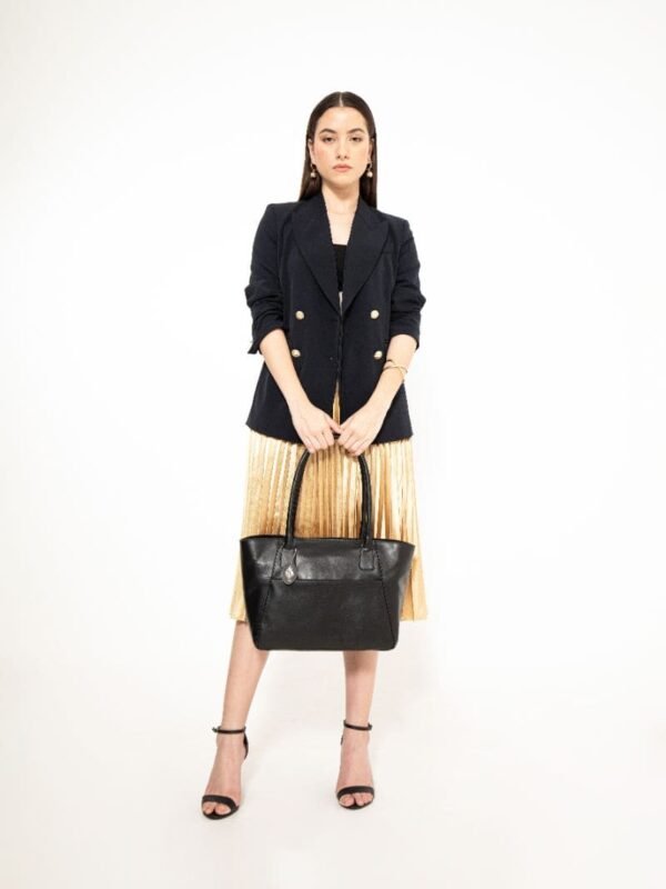Black Athena Cactus Leather Tote Bag