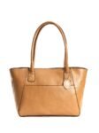 Caramel Athena Apple Leather Tote Bag