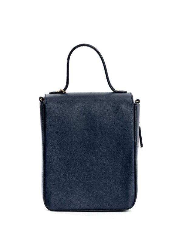Navy Blue Ceres Cactus Leather Bag