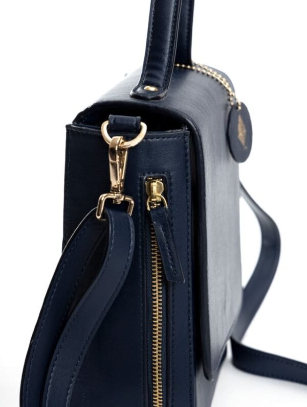 Navy Blue Ceres Cactus Leather Bag
