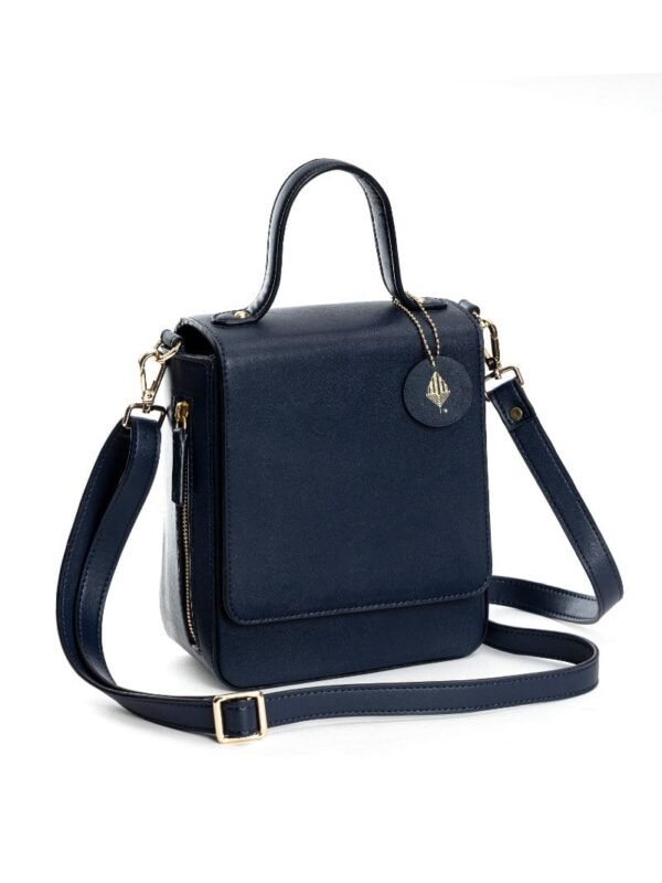 Navy Blue Ceres Cactus Leather Bag
