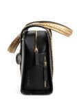 Black & Gold Gaia Cactus Leather Shoulder Bag