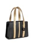 Black & Gold Gaia Cactus Leather Shoulder Bag