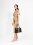Black & Gold Gaia Cactus Leather Shoulder Bag
