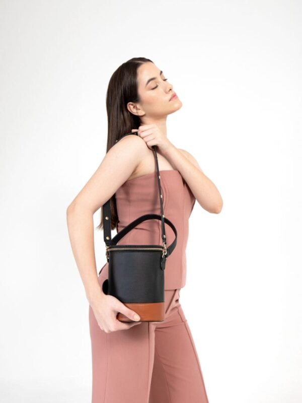Black & Gingerbread Hemera Bucket Bag