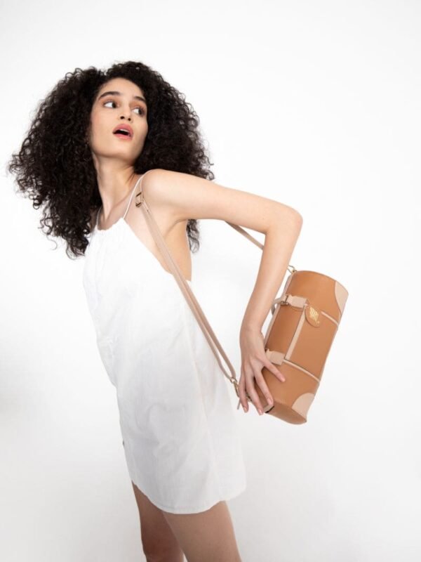 Caramel & Almond Salacia Apple Leather Duffel Bag