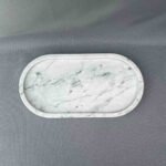 White Marble Oval Decor Tray