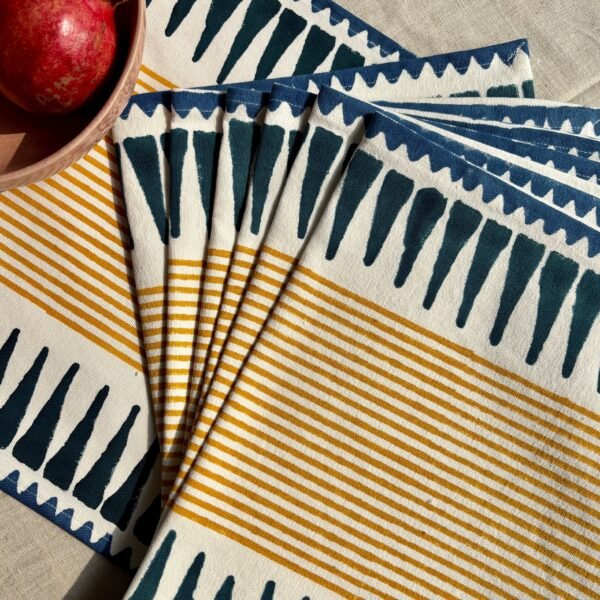 Blue Yellow Abstract Dining Table Placemats ARRAS