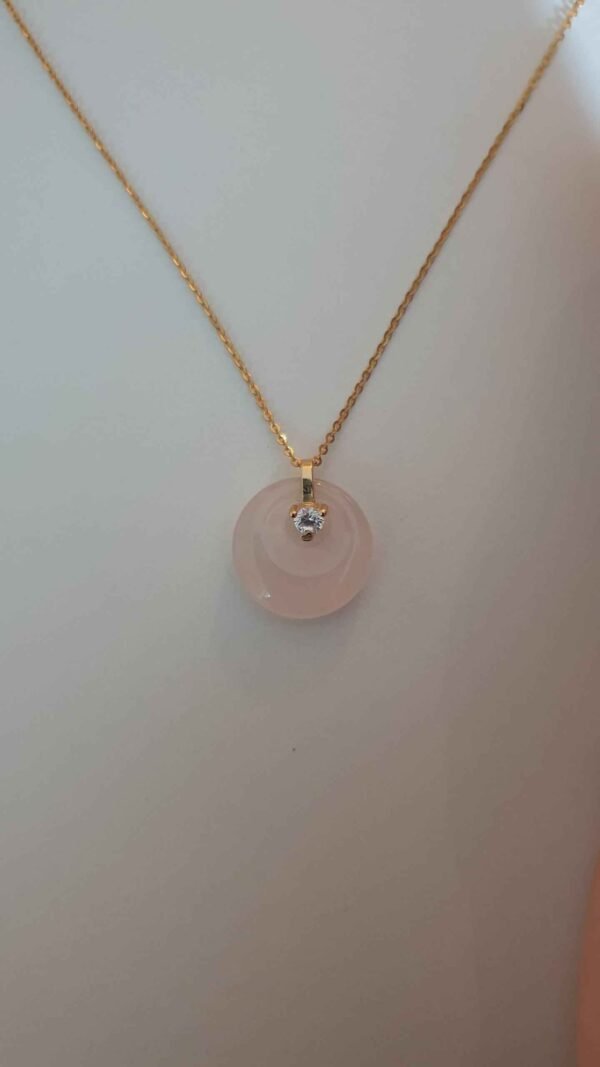 Rose Quartz Circle Necklace
