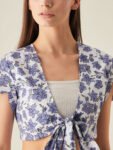 Lilac Print Tie Up Top
