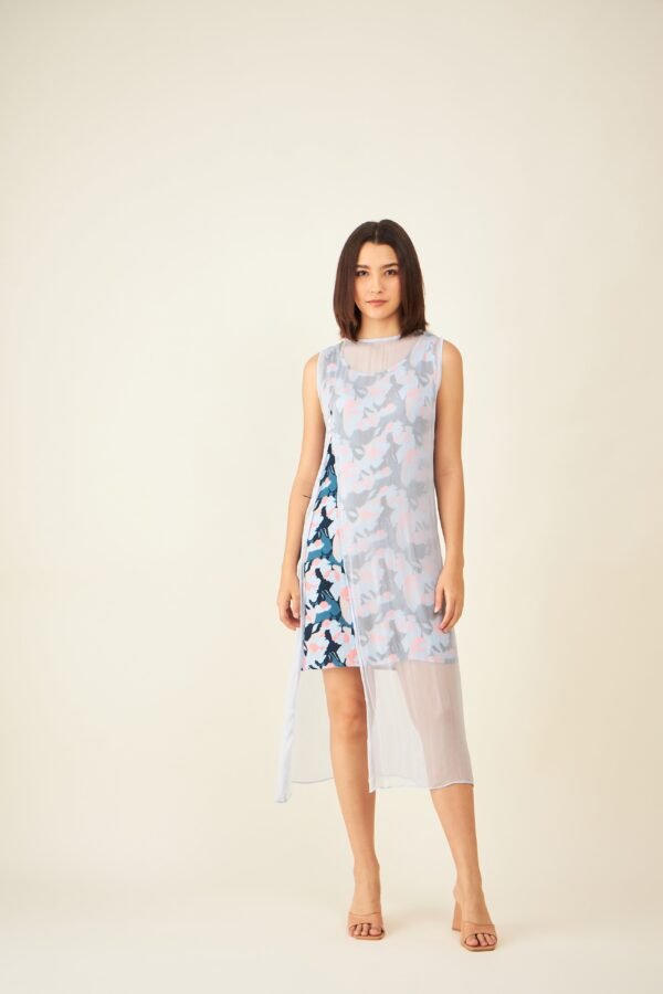 Multicolored Floral Sheer Dress