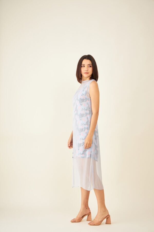 Multicolored Floral Sheer Dress