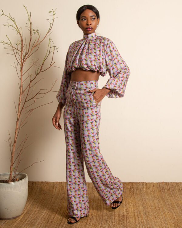 Printed Full Sleeved Crop Top