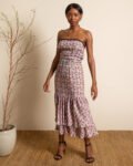 Printed Strapless Dress