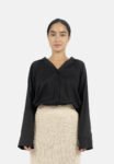 Black Siena Batwing Sleeve Shirt