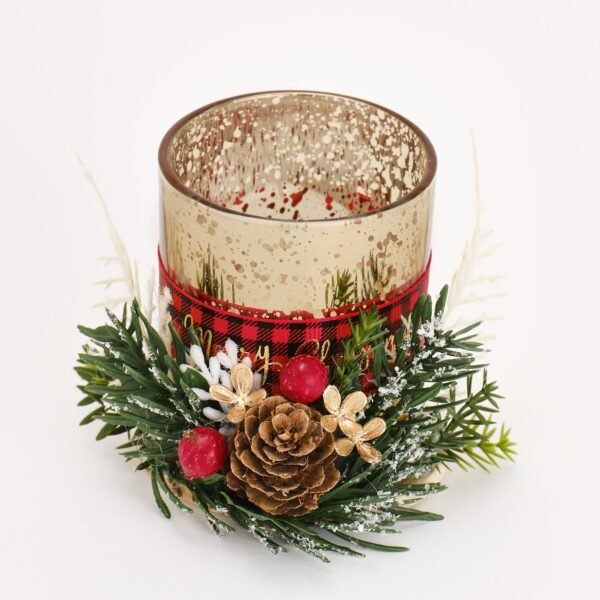 Glass Tea Light Decorative Christmas Piece