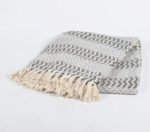 Handwoven Cotton Chevron Throw with Tassels
