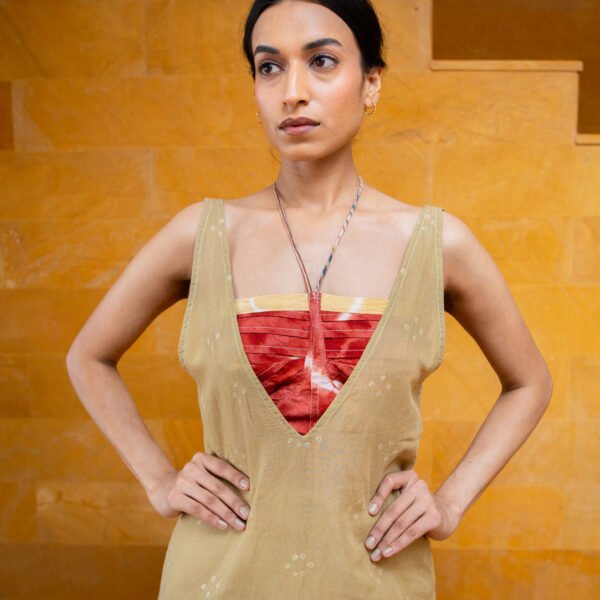 Amla Green V-Neck Maxi Gown with Bralet