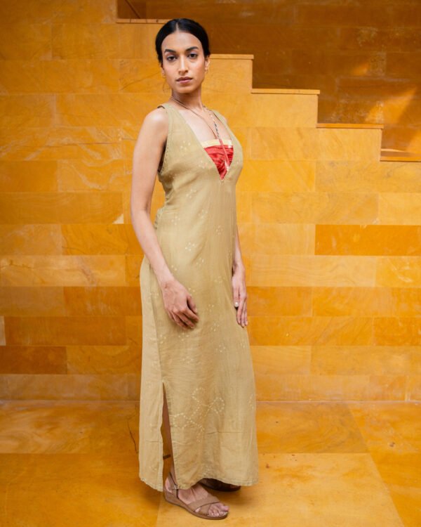 Amla Green V-Neck Maxi Gown with Bralet