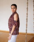 Anar Red Bow Tie Top