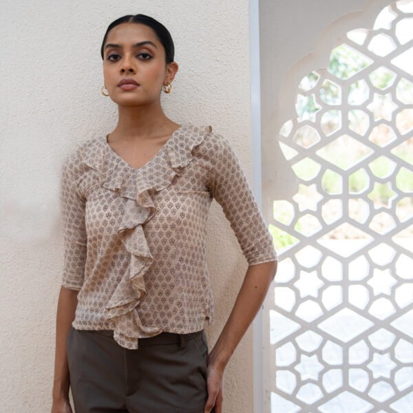 Badami Ruffled Kalamkari Top
