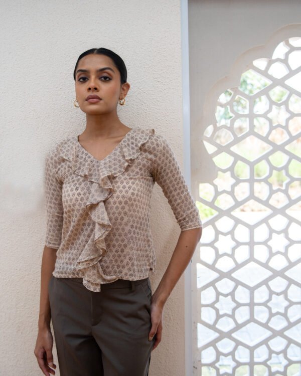 Badami Ruffled Kalamkari Top