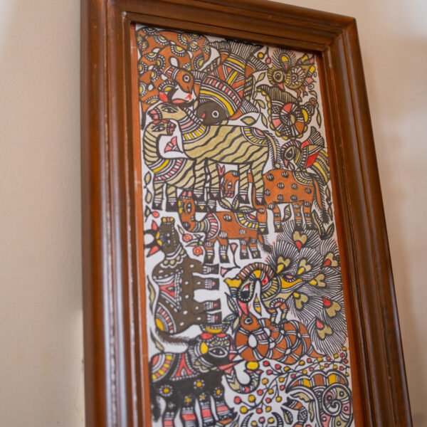 Bann Hand-Painted Fabric Wall Art in Wood Frame