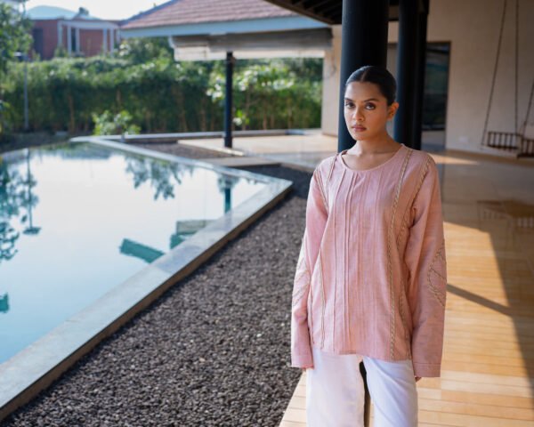Basant Pink Oversized Cotton Shirt