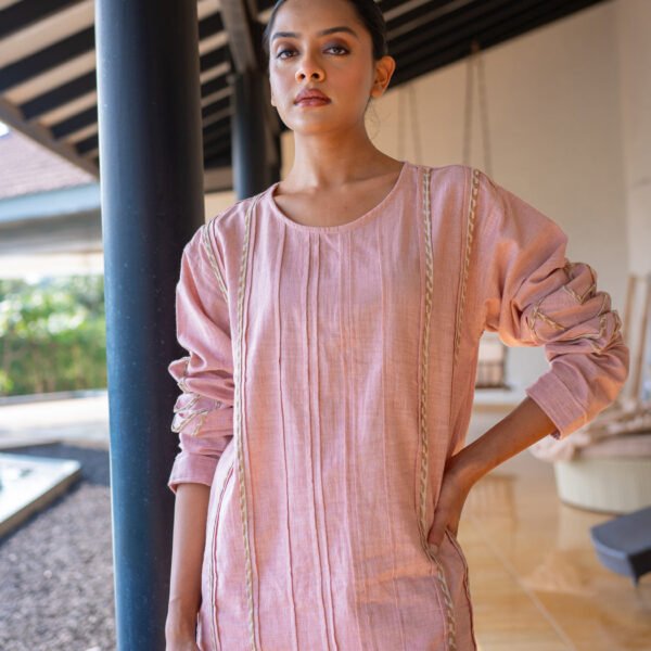 Basant Pink Oversized Cotton Shirt
