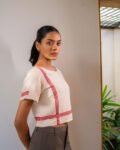 Chandani Red Khadi Short Top