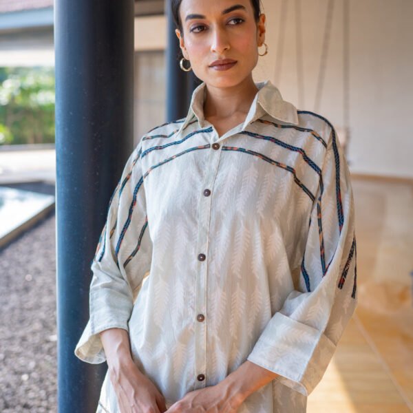 Dhund Grey Oversized Cotton Shirt