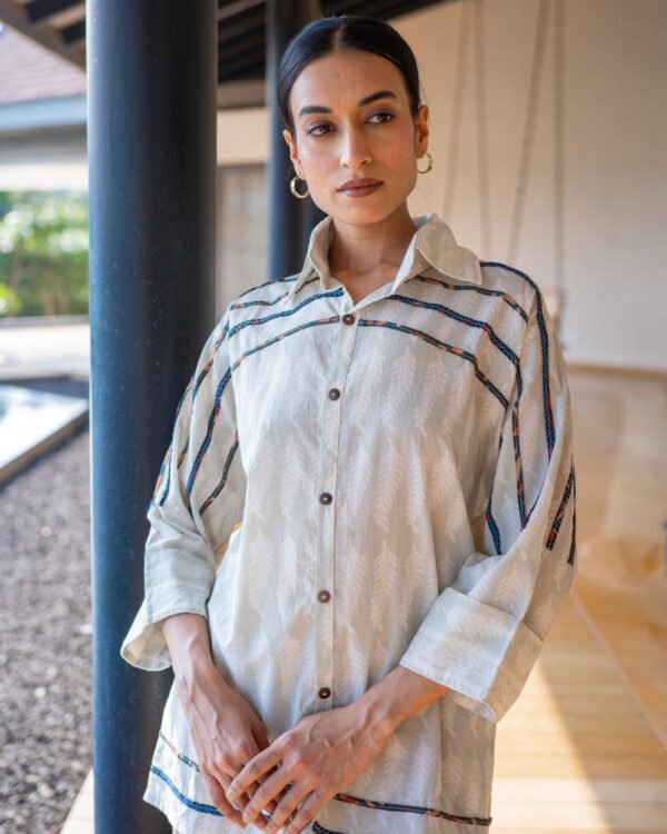 Dhund Grey Oversized Cotton Shirt