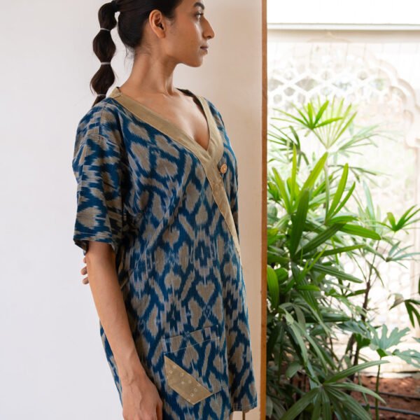 Nilamm Blue Oversized Wrap Shirt