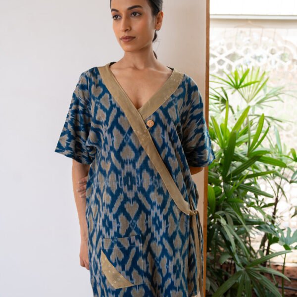 Nilamm Blue Oversized Wrap Shirt