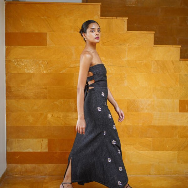 Nisha Strapless Black Dress