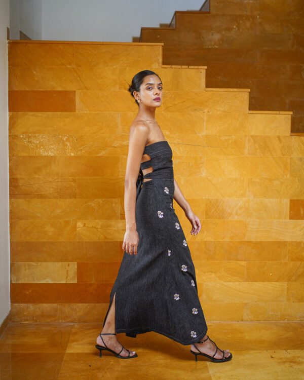 Nisha Strapless Black Dress