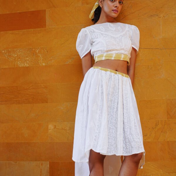 Pari Chikankari Khadi Skirt & Top Set