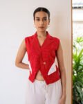 Ponnji White Organic Cotton V-Neck Vest