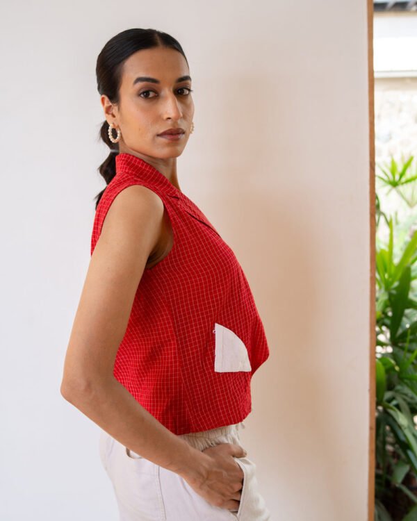 Ponnji White Organic Cotton V-Neck Vest