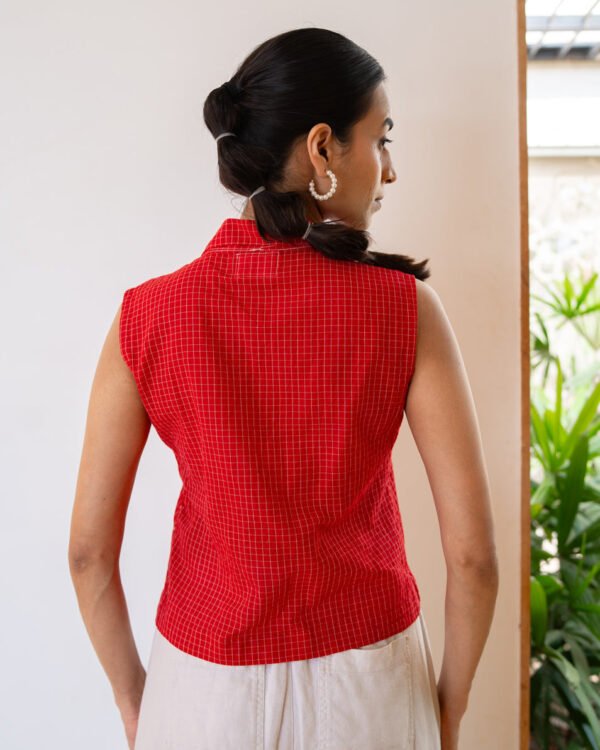 Ponnji White Organic Cotton V-Neck Vest