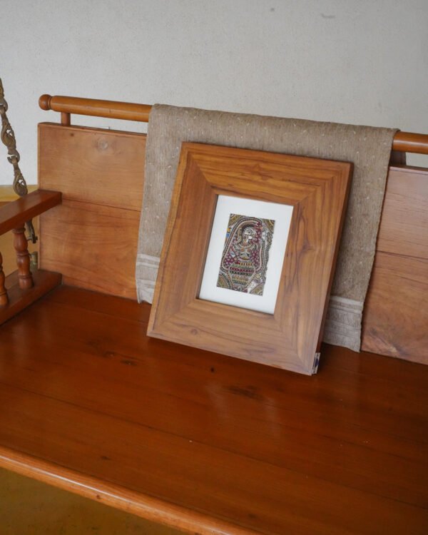 Radha Hand-Painted Fabric Wall Art in Wood Frame