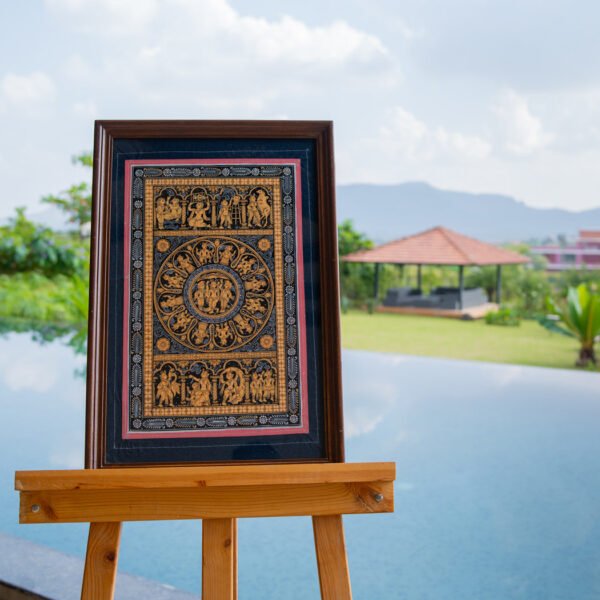 Ved Hand-Painted Fabric Wall Art in Wood Frame