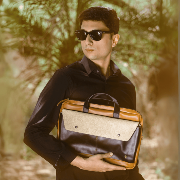 Willow Vegan Black Leather Laptop Sleeve