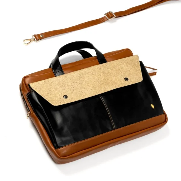 Willow Vegan Black Leather Laptop Sleeve